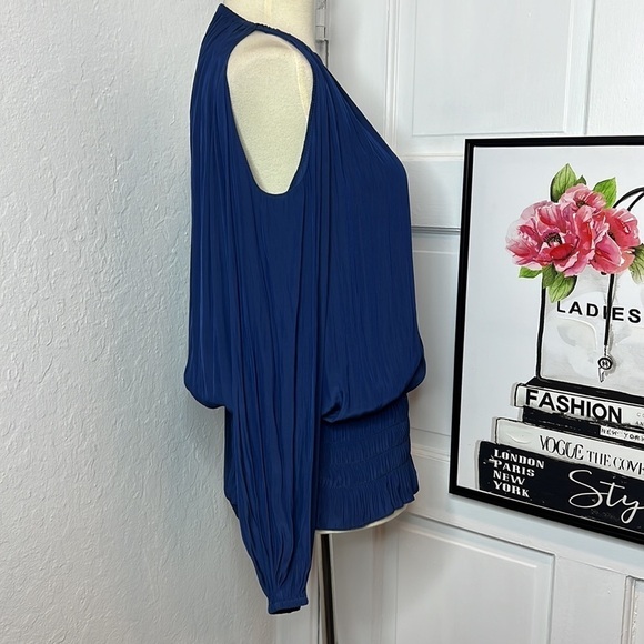 Ramy Brook Navy Lauren Cold Shoulder Blouse Size XS - Picture 5 of 11